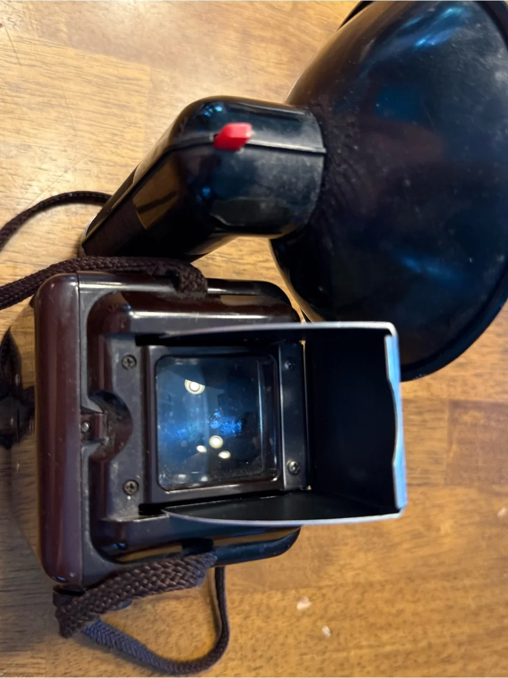 Retro Dual-Lens Film Camera with Flash - Brown and Silver